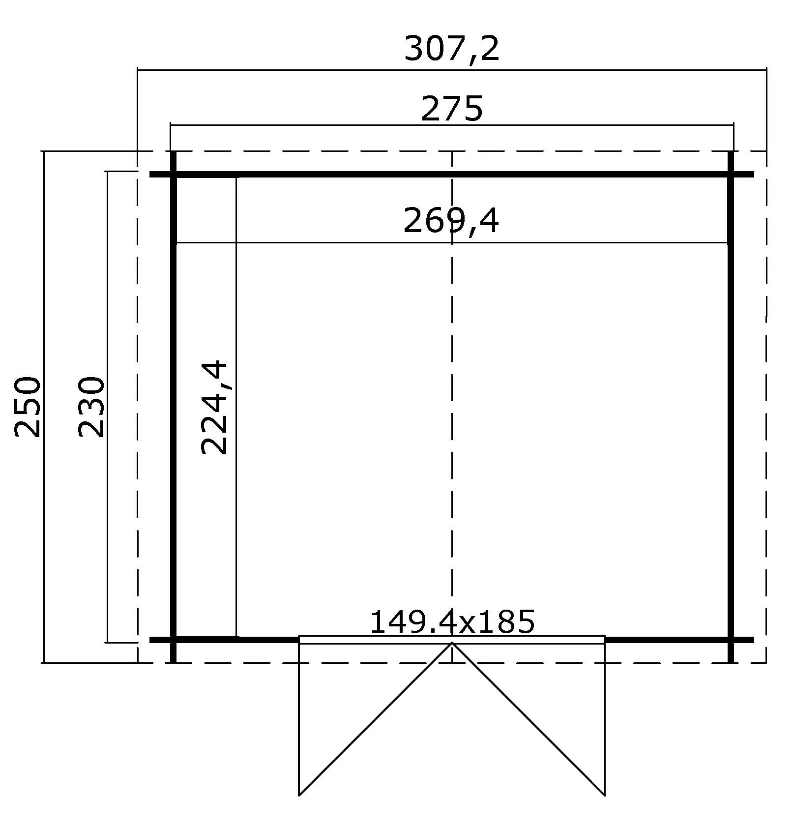 Outdoor Life Blokhut Norah Platinum Grey-Wit 275 x 230 cm - Afbeelding 4